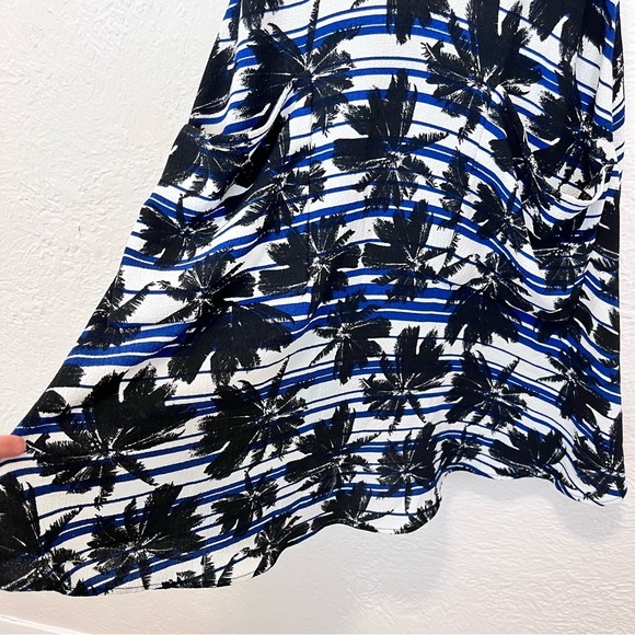 L'AGENCE 2 Dress Black Blue White Floral Palm - Picture 6 of 9